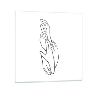 Obraz na skle - Dobrý dotek - 40x40 cm