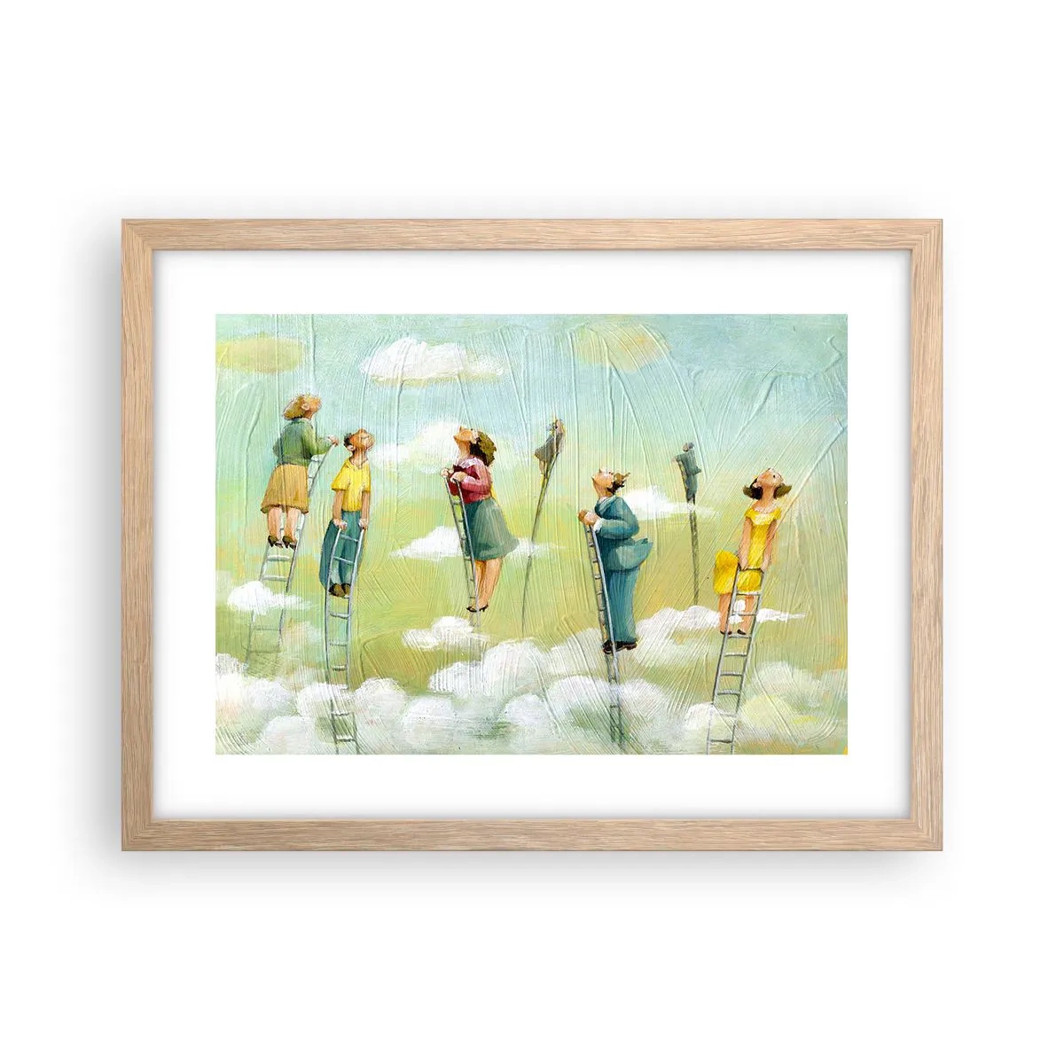 Plakát v rámu světlý dub - Za svým snem - 40x30 cm