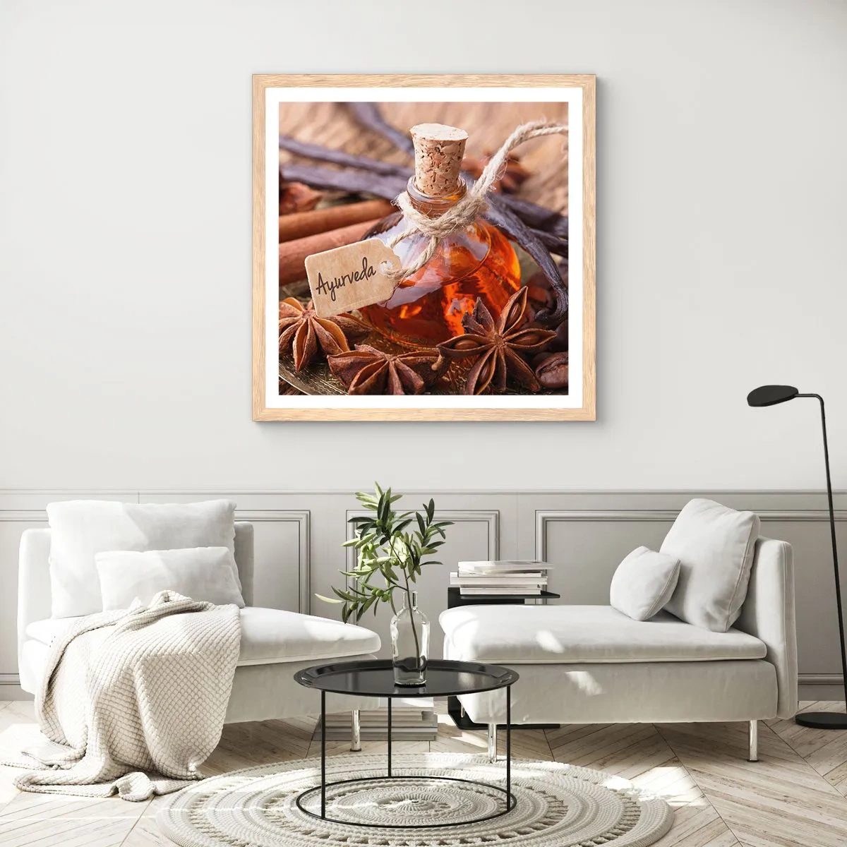 Plakát v rámu světlý dub - K jednotě těla a ducha - 40x40 cm