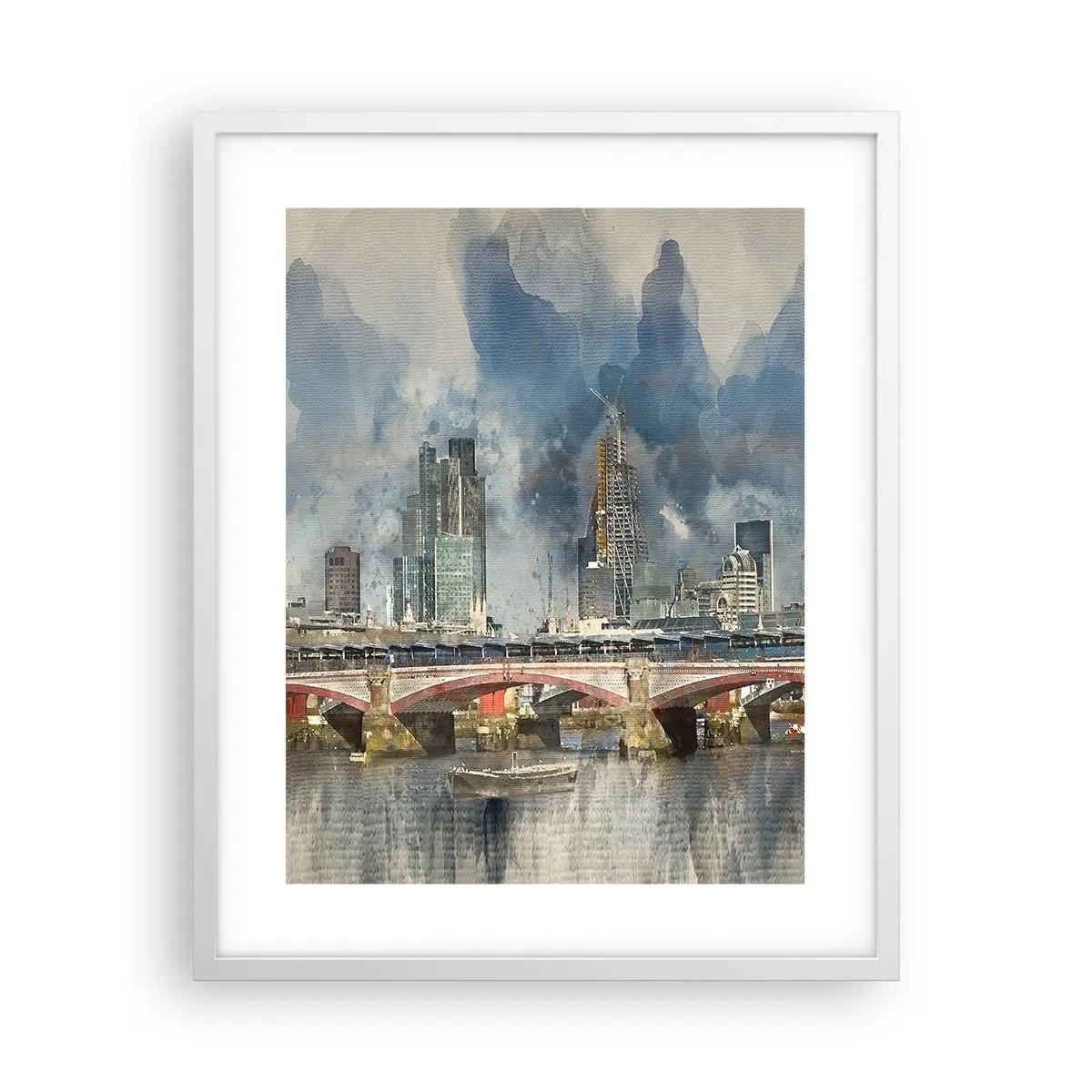 Plakát v bílém rámu - Londýn v celé své kráse - 40x50 cm