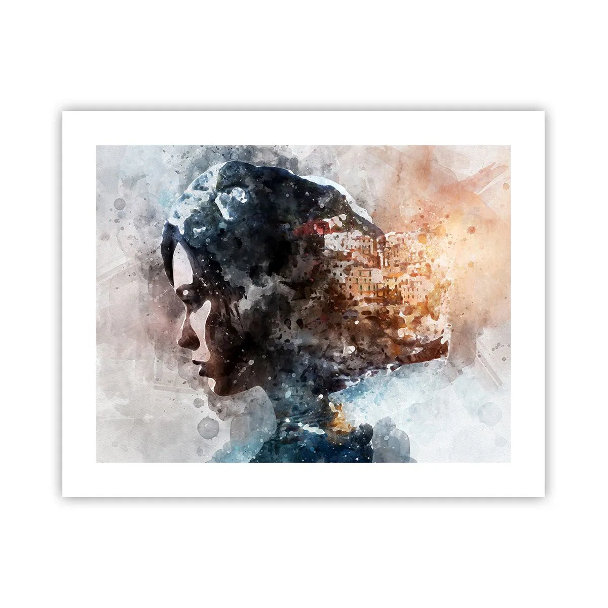 Plakát - Příběh o dívce s městem v pozadí - 50x40 cm
