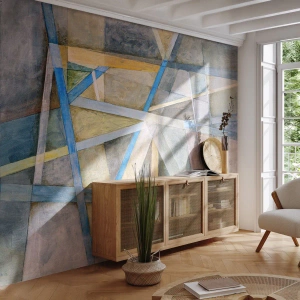 Fototapeta Samolepicí Deluxe Sticker - Přímo nebo diagonálně? - Abstrakce, Kus, Moderní vzor - 450x315 cm