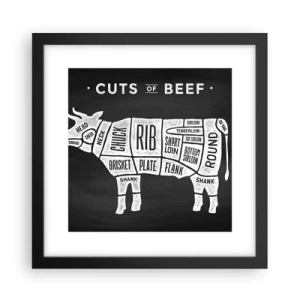 Plakát v černém rámu - Slabikář řezníka - 30x30 cm