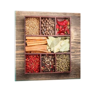 Obraz na skle - Pořádek tvarů, buket vůní - 30x30 cm