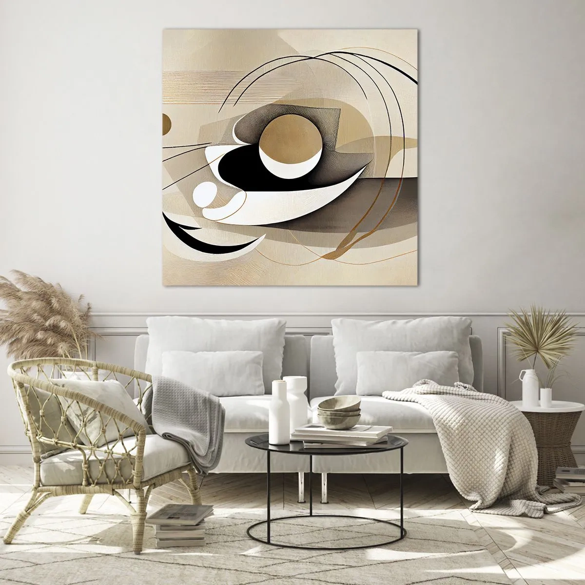 Obraz na skle - Kompozice: podstata věcí - 40x40 cm