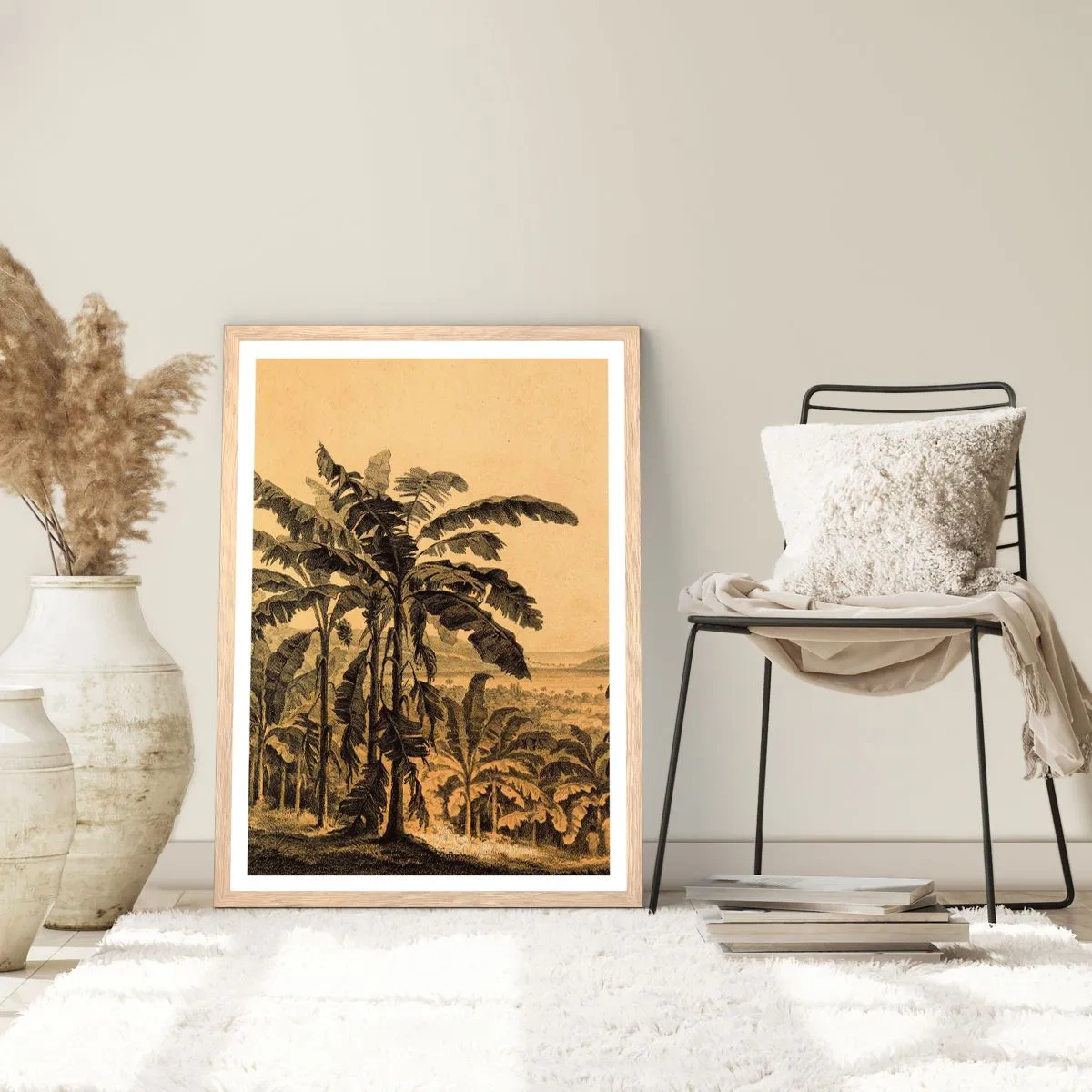 Plakát v rámu světlý dub - V koloniálním stylu - 50x70 cm