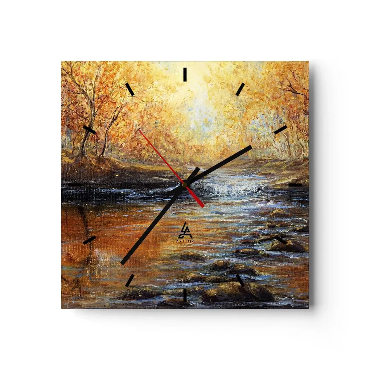 Nástěnné hodiny - Zlatý potok - 30x30 cm