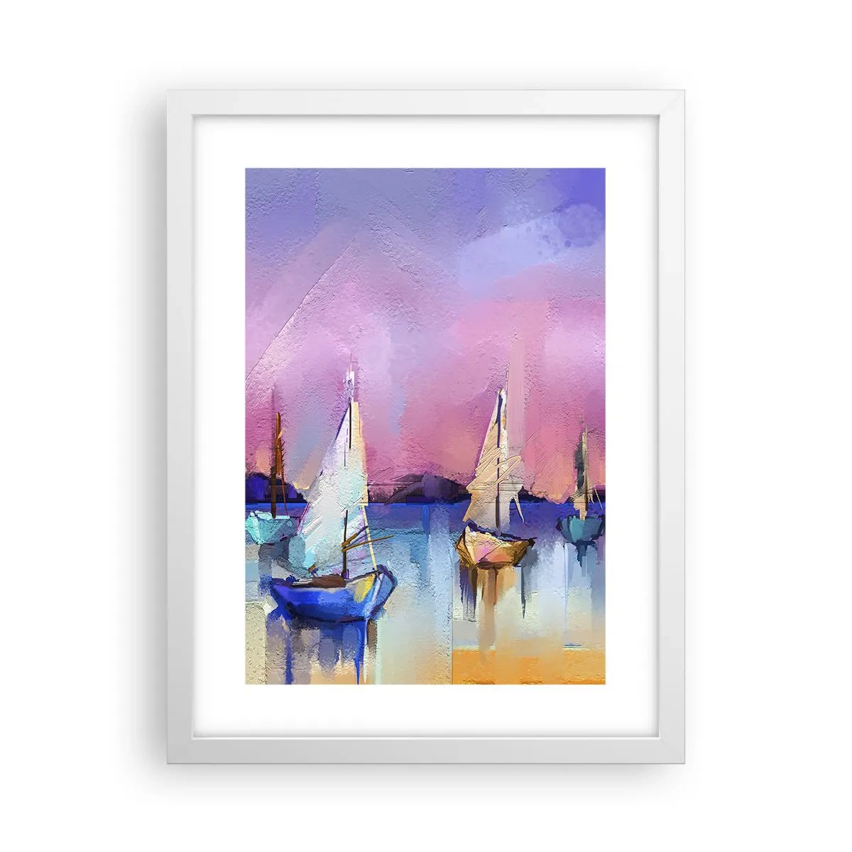 Plakát v bílém rámu - Směr: široké vody - 30x40 cm