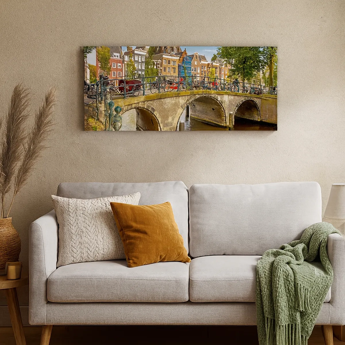 Obraz na plátně - Jaro u kanálu - 30x30 cm