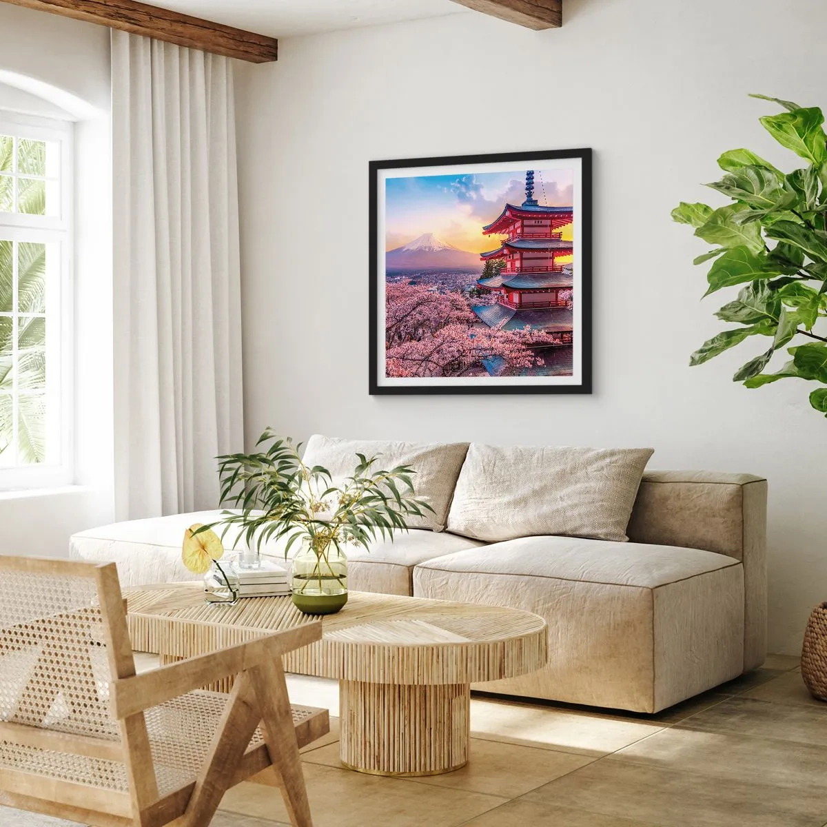 Plakát v černém rámu - Podstata japonského ducha - 60x60 cm