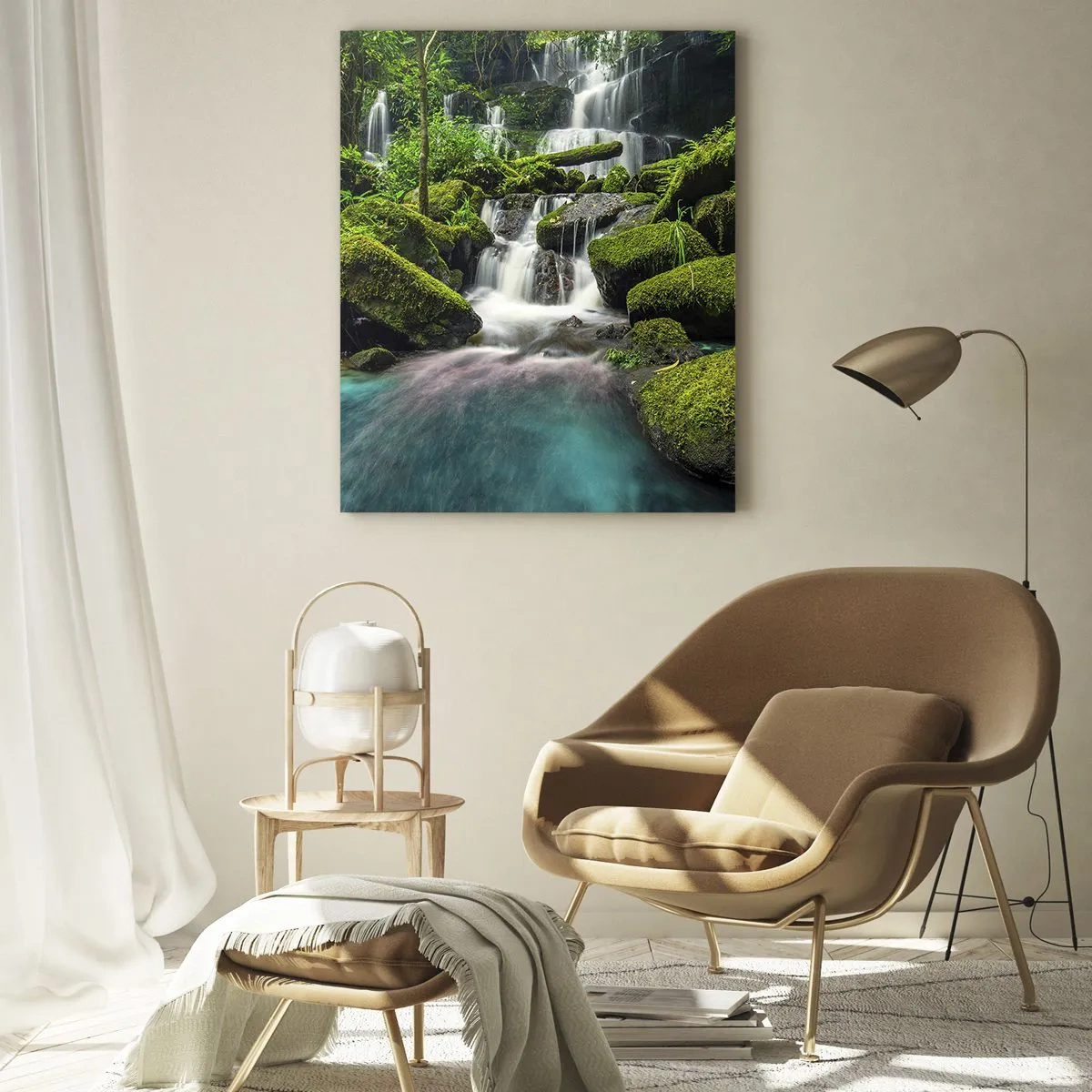 Obraz na skle - Tyrkys, safíry a tekuté stříbro - 70x100 cm