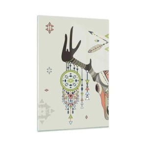 Obraz na skle - Trofej indiánského lovce - 80x120 cm