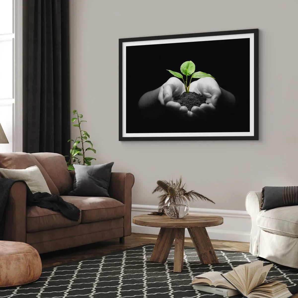 Plakát v černém rámu - Miluji přírodu, chráním ji - 100x70 cm