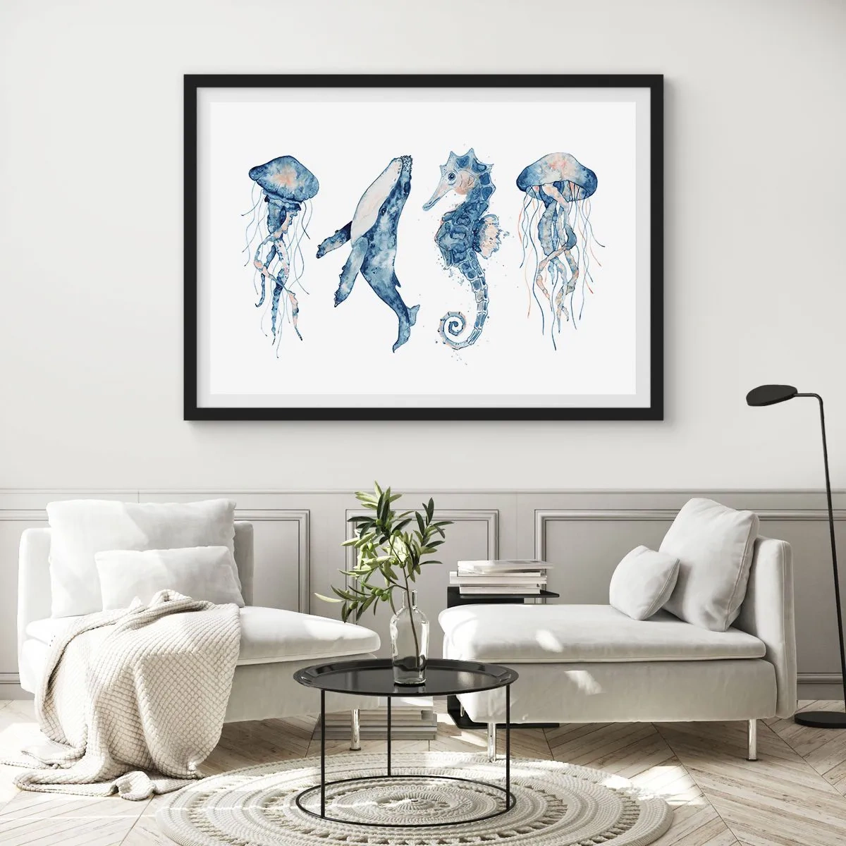 Plakát v černém rámu - Mořská divočina - 100x70 cm