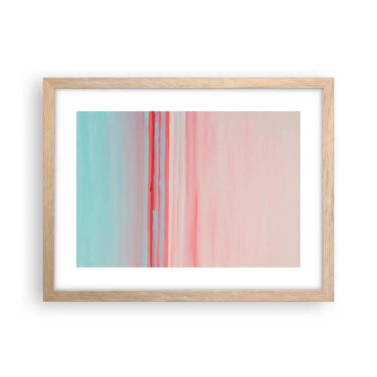 Plakát v rámu světlý dub - Abstrakce za úsvitu - 40x30 cm