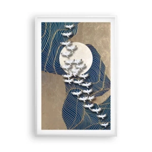 Plakát v bílém rámu - Svoboda, putování, společenství - 61x91 cm