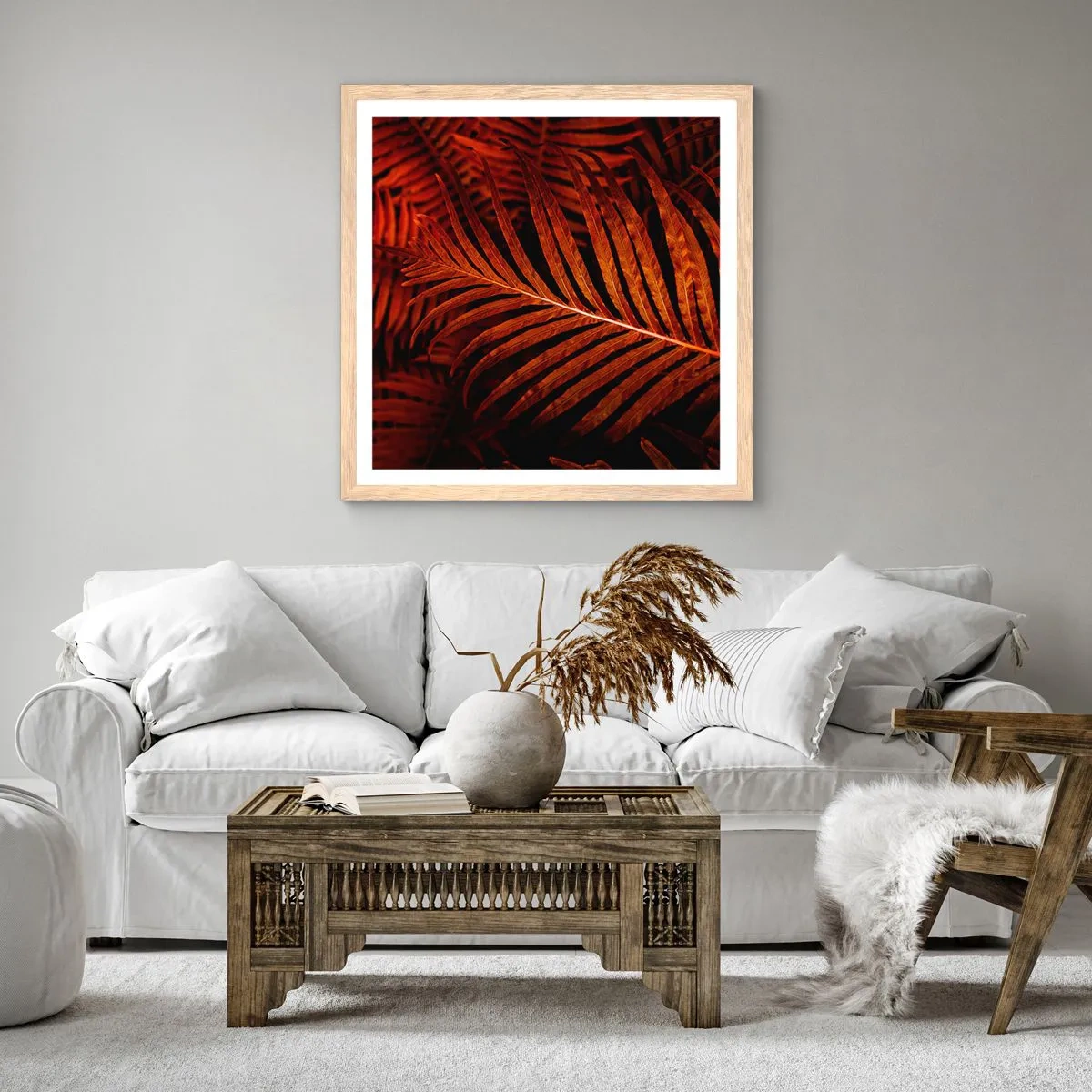 Plakát v rámu světlý dub - Žár života - 60x60 cm