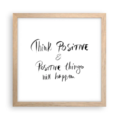 Plakát v rámu světlý dub - Jak žít? - 30x30 cm