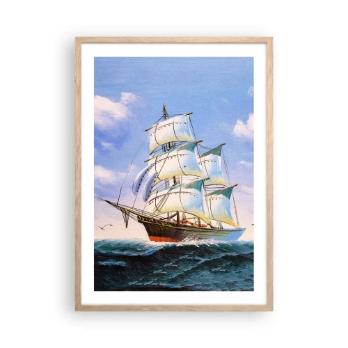 Plakát v rámu světlý dub - Hrdě s větrem - 50x70 cm