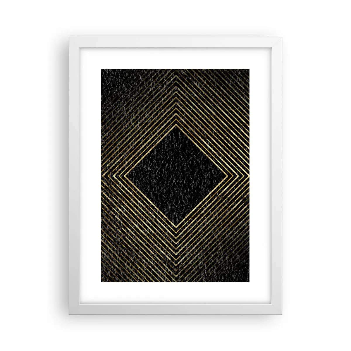 Plakát v bílém rámu - Geometrie ve stylu glamour - 30x40 cm