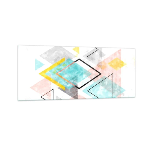 Obraz na skle - Geometrická zábava - 100x40 cm