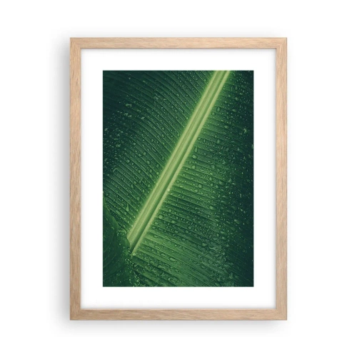 Plakát v rámu světlý dub - Struktura zelené - 30x40 cm