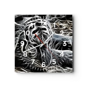 Nástěnné hodiny - Studie kočičí lehkosti - 30x30 cm
