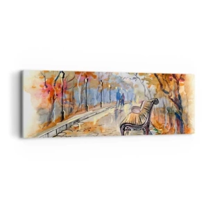 Obraz na plátně - Společně putovat podzimem - 90x30 cm