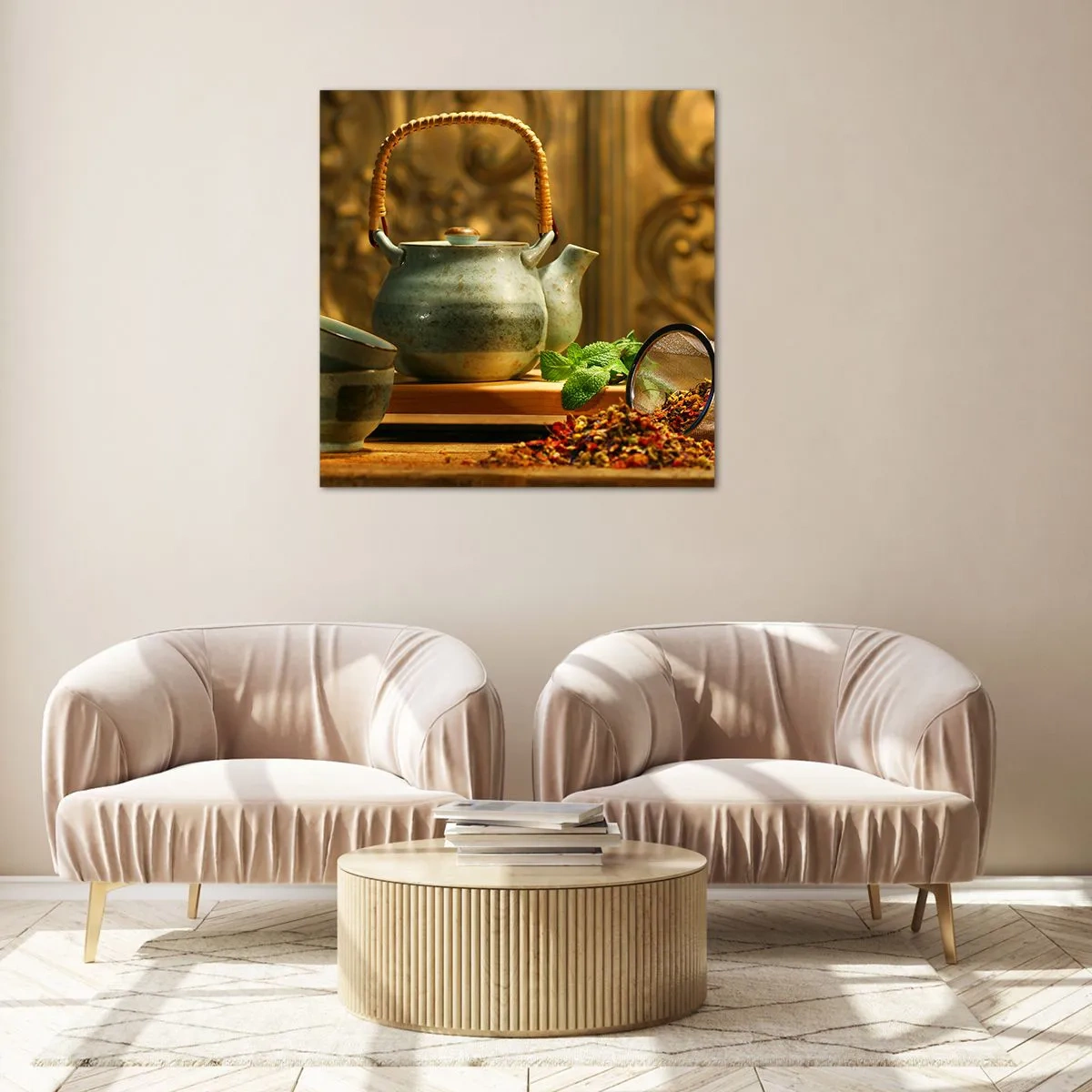 Obraz na skle - Traktát o pití čaje - 70x70 cm