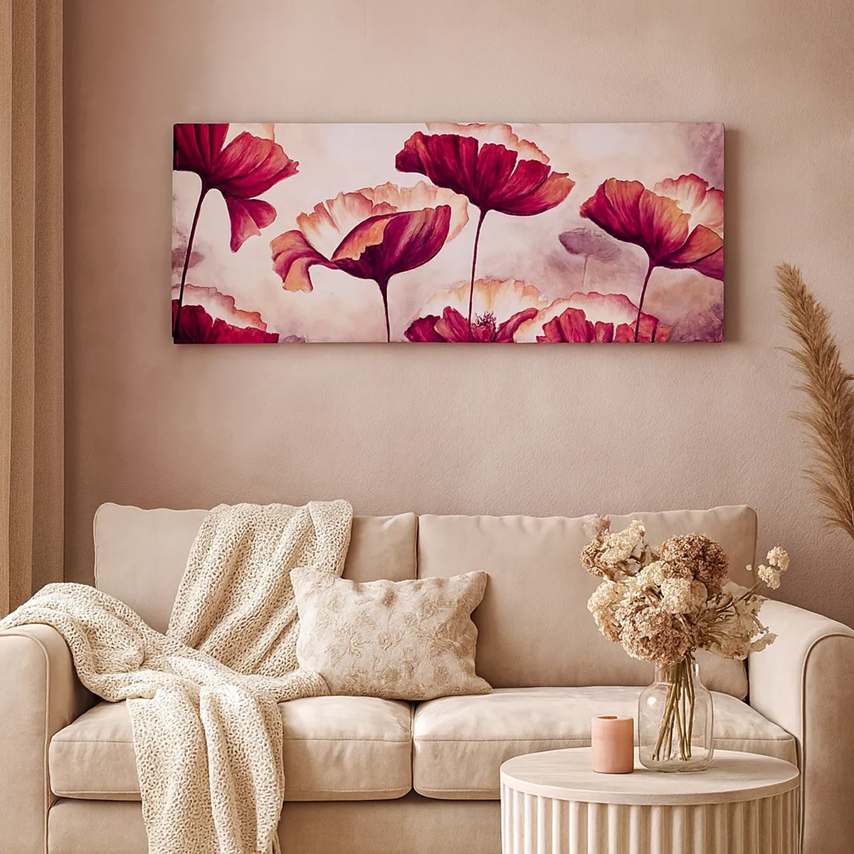 Obraz na plátně - Červený a bílý plátek - 30x30 cm