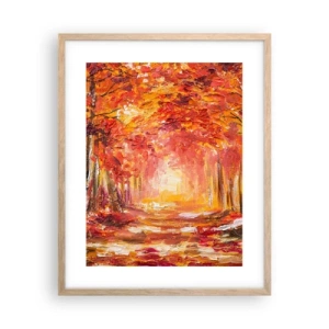 Plakát v rámu světlý dub - Měděný les - 40x50 cm