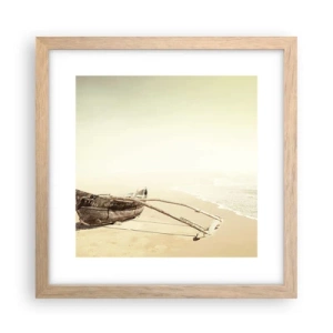 Plakát v rámu světlý dub - Vzpomínka na jižní moře - 30x30 cm