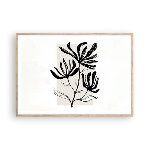 Plakát v rámu světlý dub - Náčrtek pro herbář - 100x70 cm