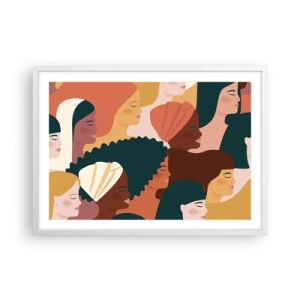 Plakát v bílém rámu - Pouze ženskost - 70x50 cm