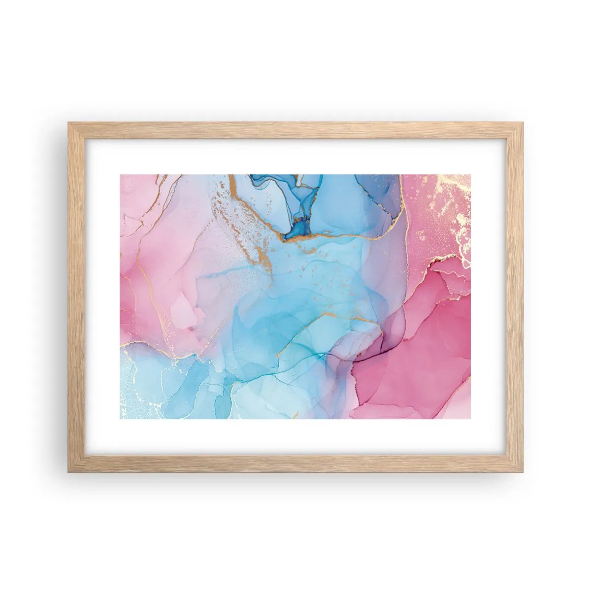 Plakát v rámu světlý dub - Setkávání a prolínání - 40x30 cm