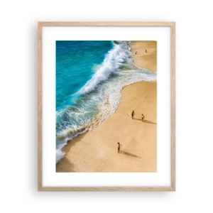 Plakát v rámu světlý dub - A pak slunce, pláž… - 40x50 cm