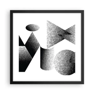 Plakát v černém rámu - Úhly a ovály - 40x40 cm