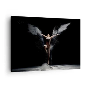 Obraz na plátně - Tanečník v pohybu s výrazným efektem prachu na černém pozadí - 70x50cm - Elfové existují - Moderní nástěnná dekorace do obývacího pokoje a ložnice ARTTOR