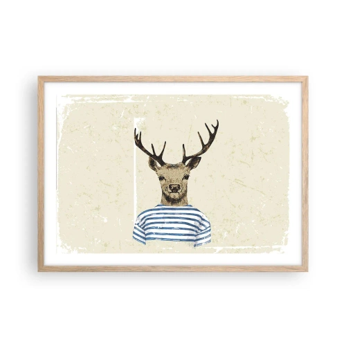 Plakát v rámu světlý dub - Protože mám rád pruhované košile! - 70x50 cm