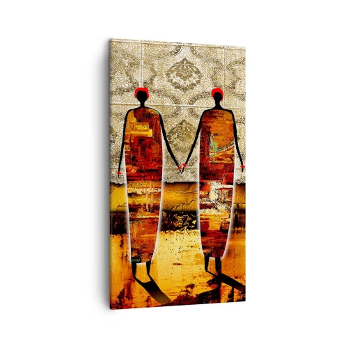 Obraz na plátně - Etnická kompozice v barvách Afriky - 45x80 cm