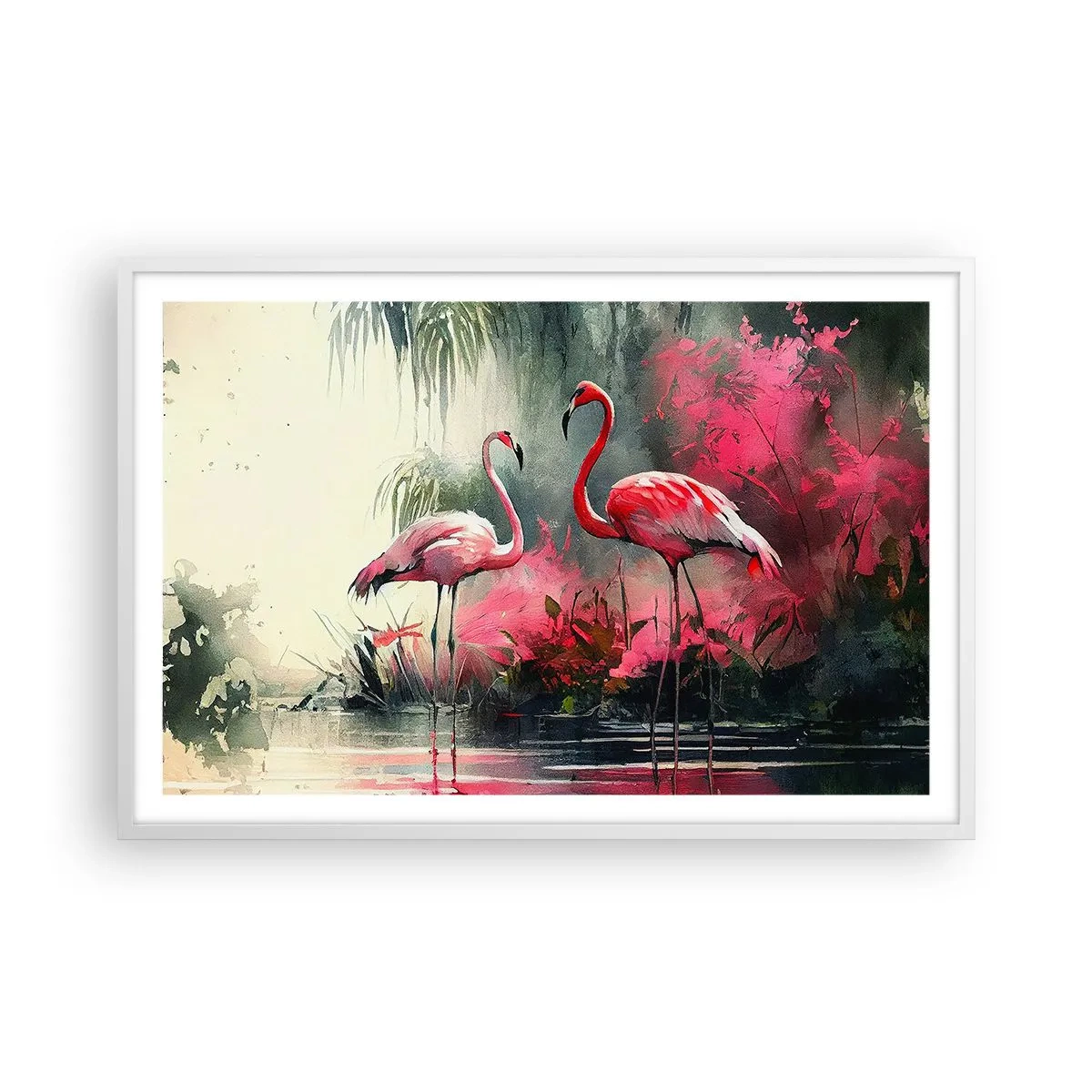 Plakát v bílém rámu - Hodiny přírodního kouzla - 91x61 cm