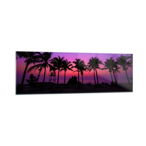 Obraz na skle - Večer pod palmami - 160x50 cm