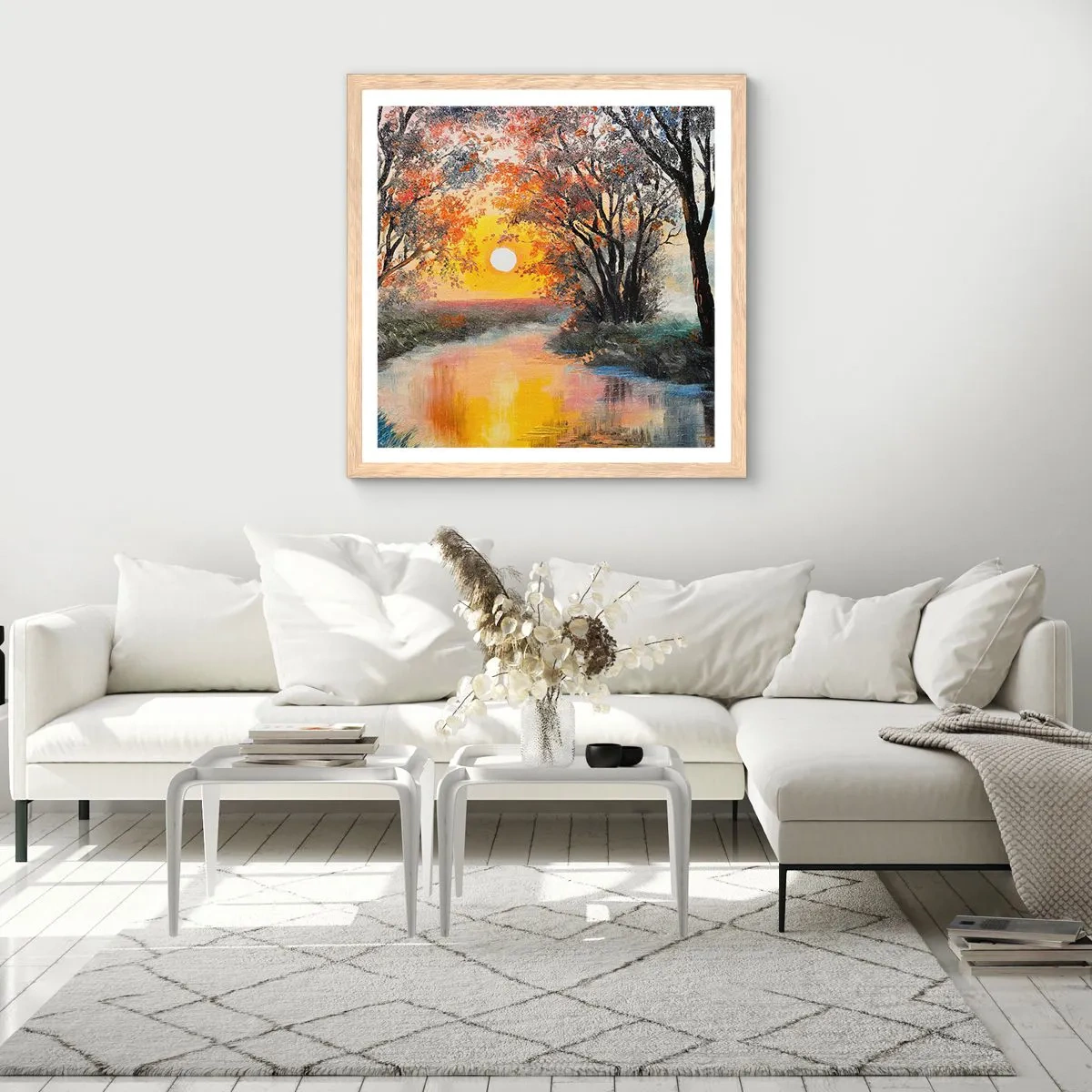 Plakát v rámu světlý dub - Podzimní nádech - 60x60 cm