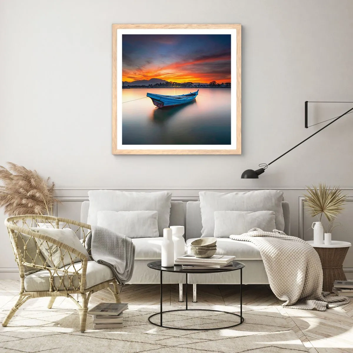 Plakát v rámu světlý dub - Blíží se dobrá noc - 40x40 cm