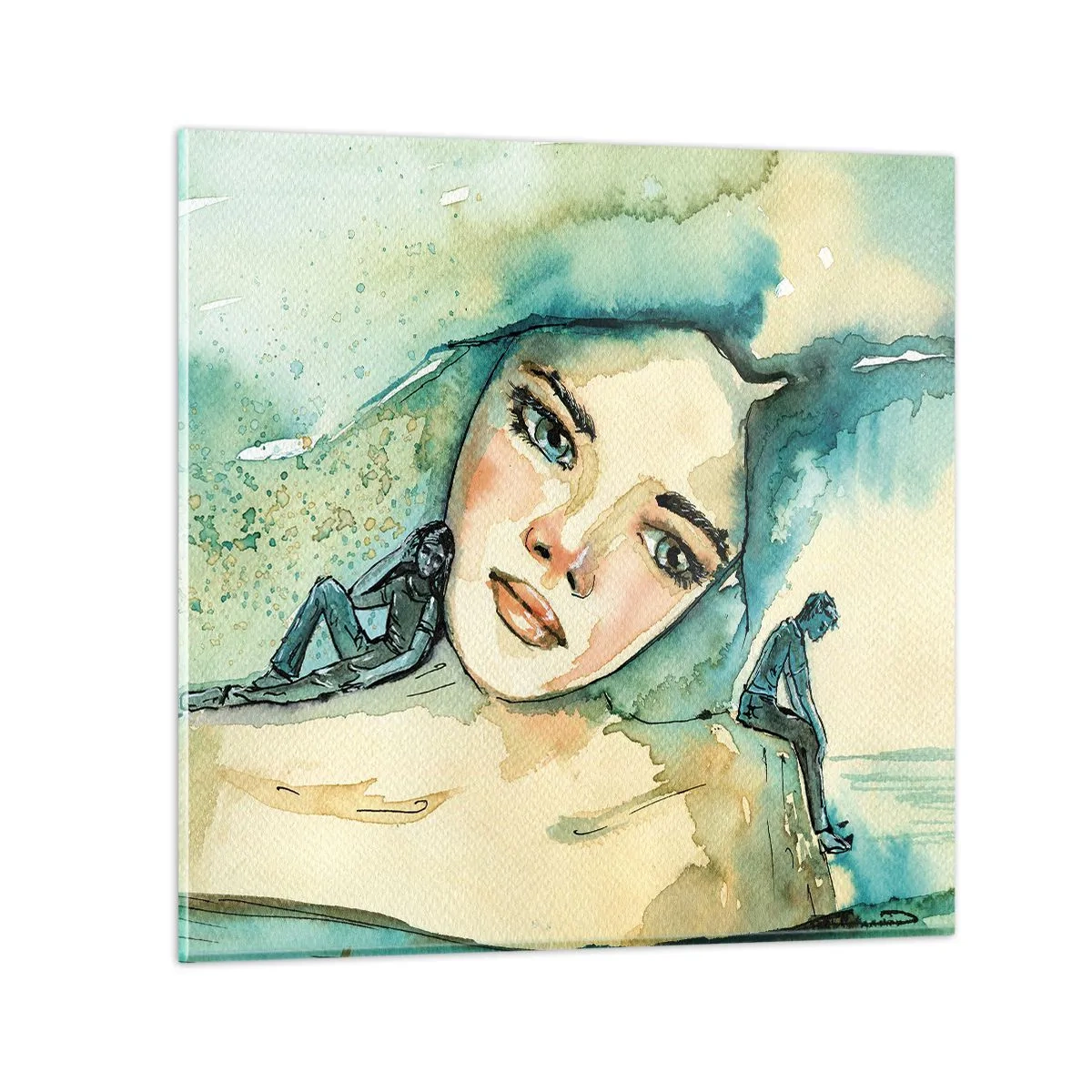 Obraz na skle - Am I blue? - 40x40 cm