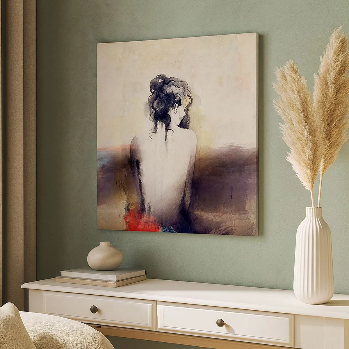 Obraz na plátně - Jemné linie, oválné tvary - 30x30 cm