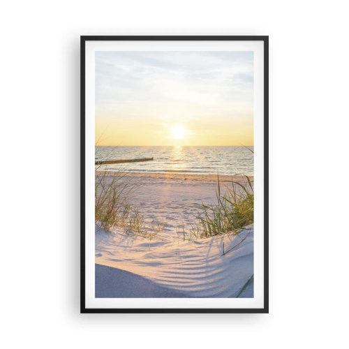 Plakát v černém rámu - Šumění moře, zpěv ptáků, divoká pláž uprostřed trávy… - 61x91 cm
