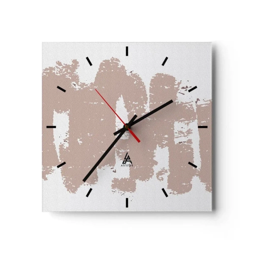 Nástěnné hodiny - Abstrakce v jemné růžové - 30x30 cm
