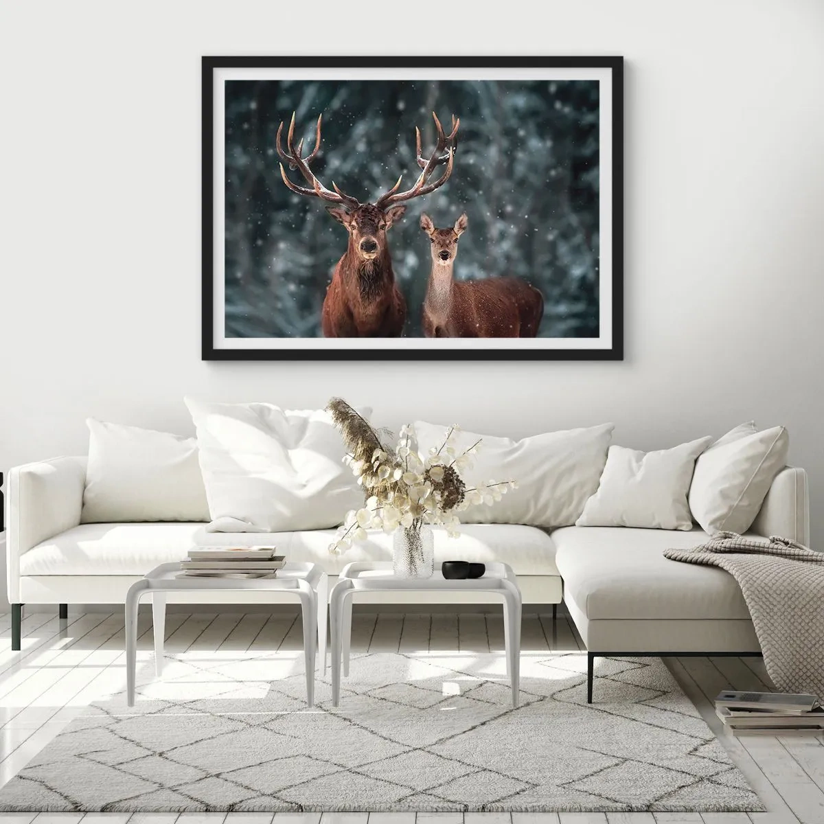 Plakát v černém rámu - Pán lesa se svou ženou - 50x40 cm