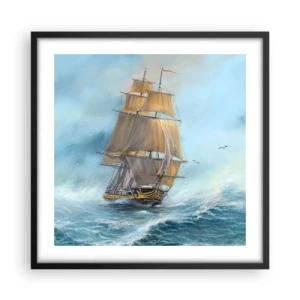 Plakát v černém rámu - Běžící po vlnách - 50x50 cm